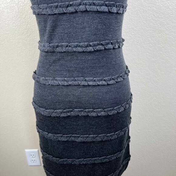 Calvin Klein Charcoal Gray crew wool blend sweater dress with details size XS - Picture 11 of 14